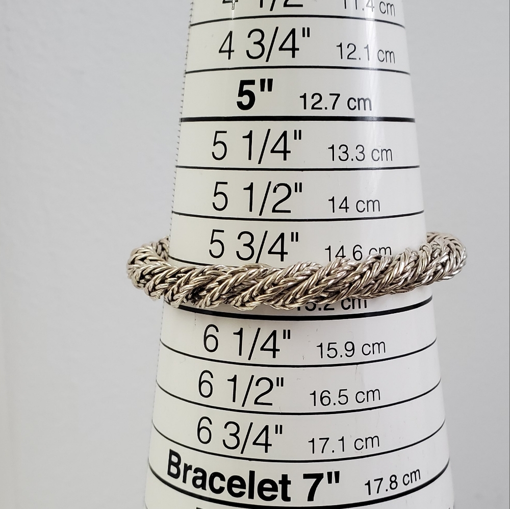 Heavy Solid Sterling Silver 925 Tight Twisted Bra… - image 6